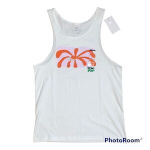 Nike Spring Break graphic logo sleeveless tank top white new